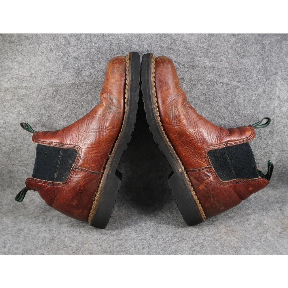Georgia Giant Shoes Mens 10.5 Romeo Boots Pull On Waterproof Leather Brown Work - Picture 12 of 15